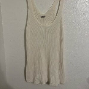 Lucky Brand Cream Ribbed Tank Top